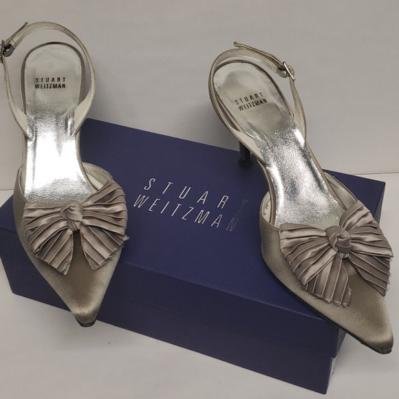 Stuart Weitzman Satin slingback heels - Picture 8 of 11